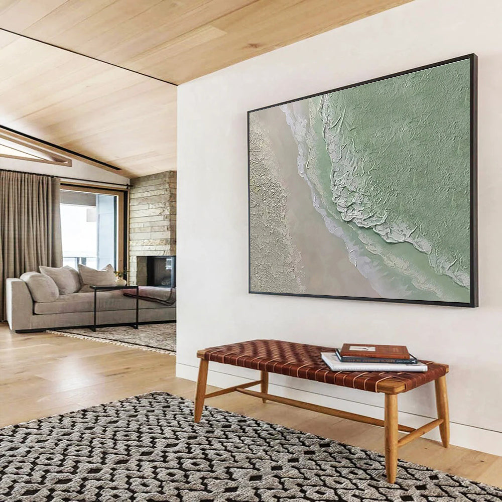 Textured Landscape Abstract Painting with Ear THY Tones THY250