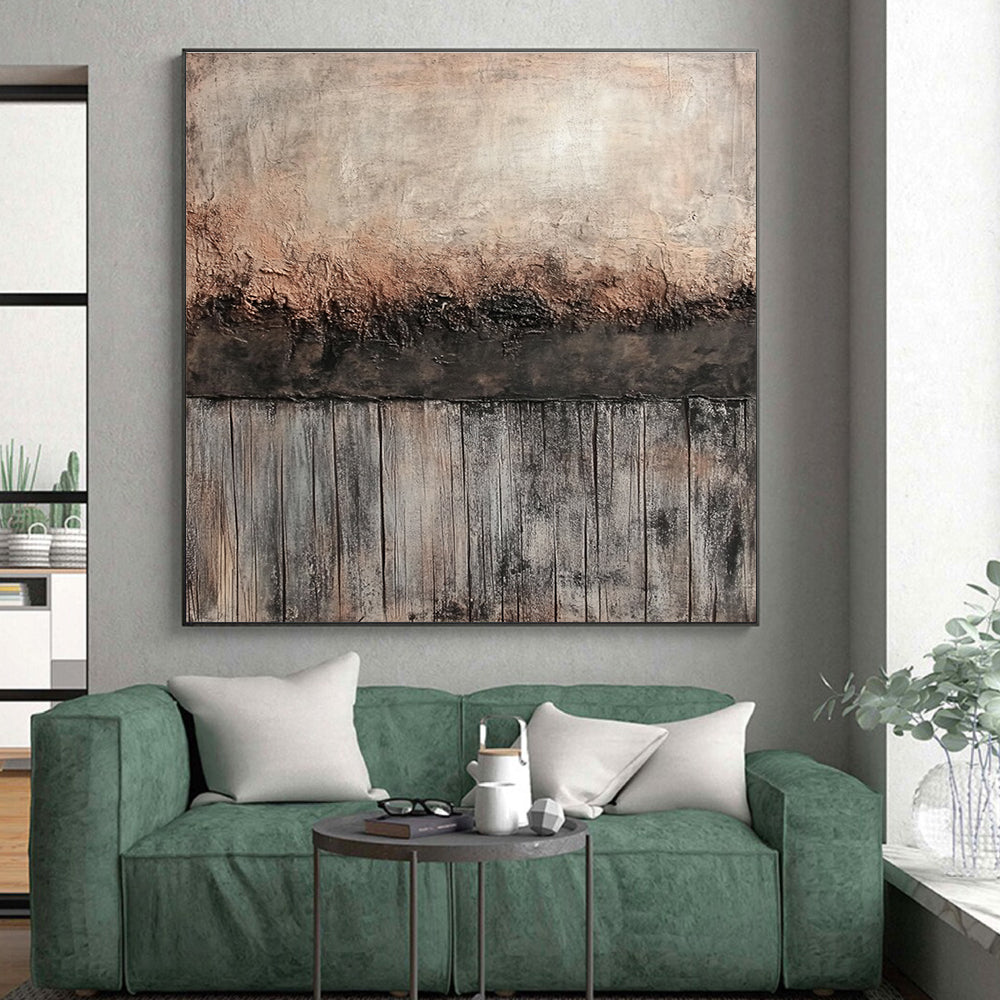 Rustic Wall and Wood - Themed Textured Abstract Painting GER252