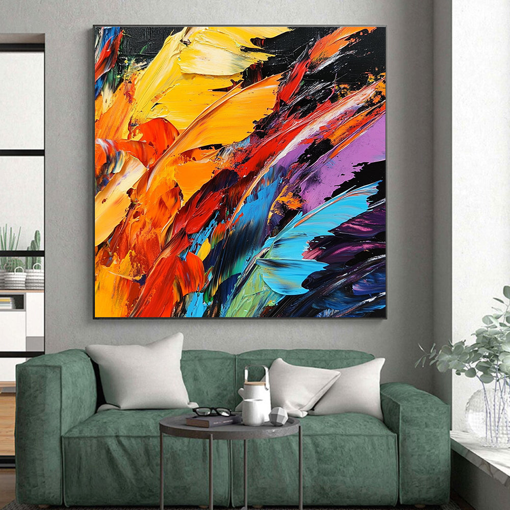 Colorful Textured Abstract Painting with Rich Layers GER599