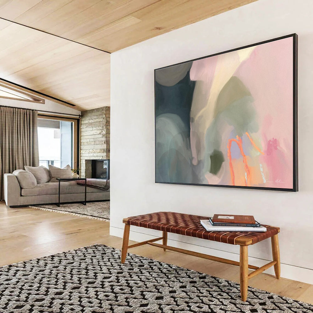 Soft Color Abstract Painting with Gentle, Dreamy Hues THY404
