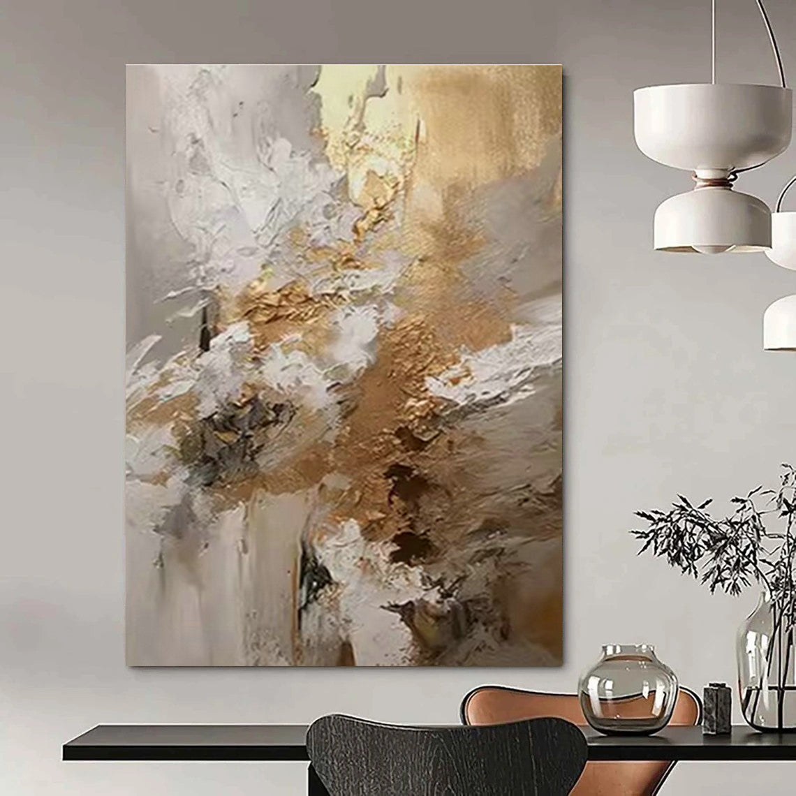 Immense Hand-Painted Abstract Wall Art for Cottage Office & Living Room DLZ1253