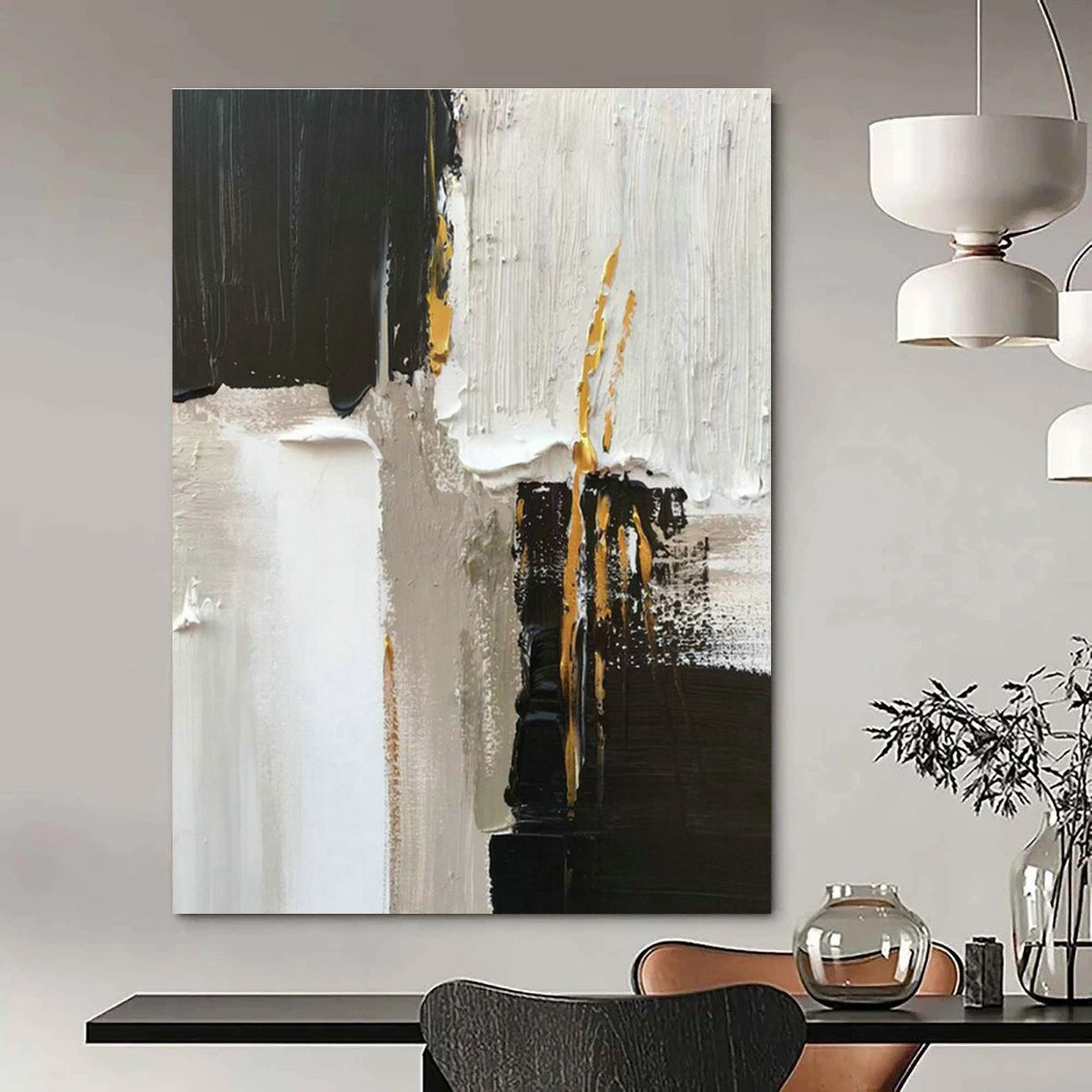 Original Hand-Painted Abstract Painting for Cottage Hallway & Living Room DLZ1670