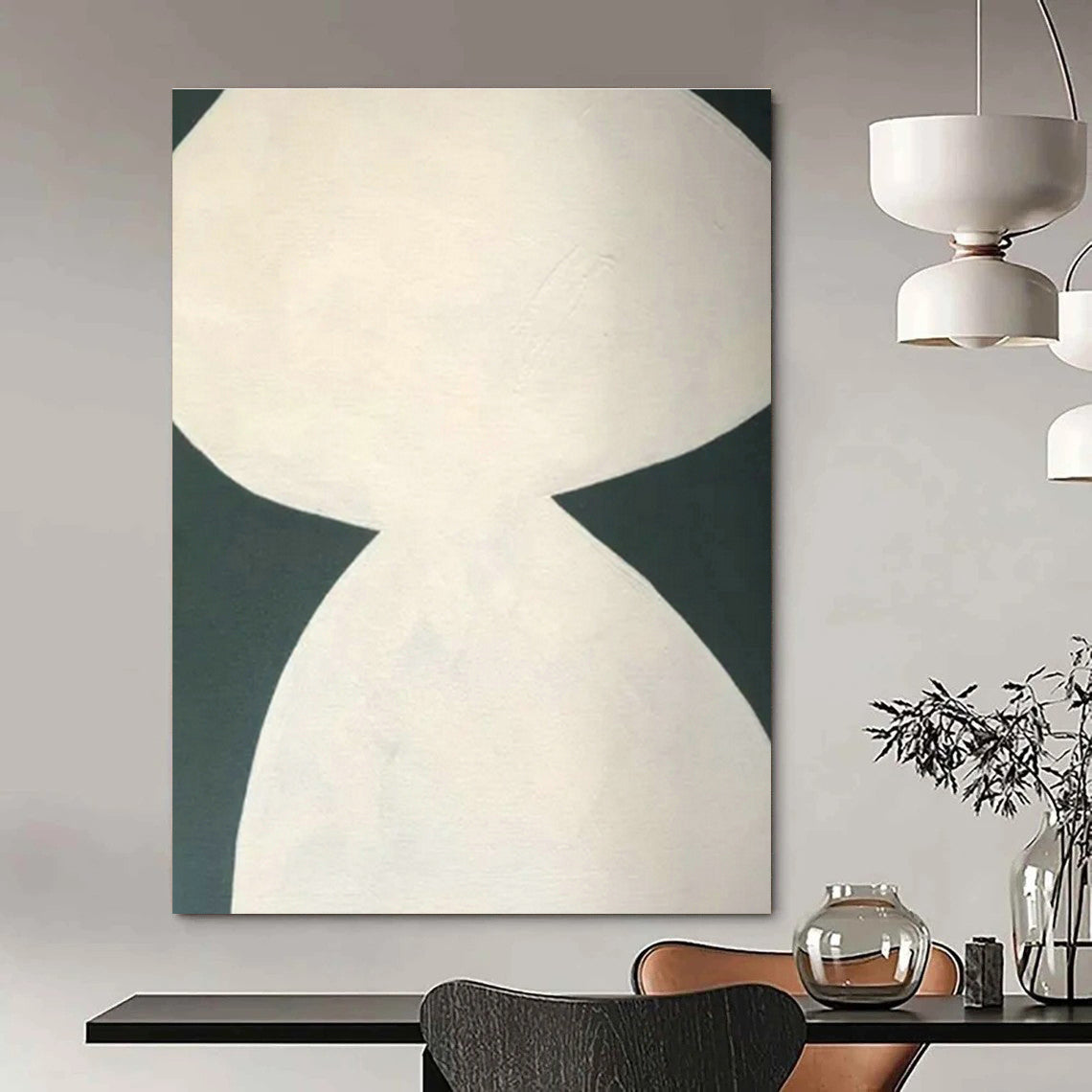 Extra-large Custom Hand-Painted Abstract Canvas for Dining Room Breakfast Bar Wall and Cottage Office Meeting Niche DLZ1896