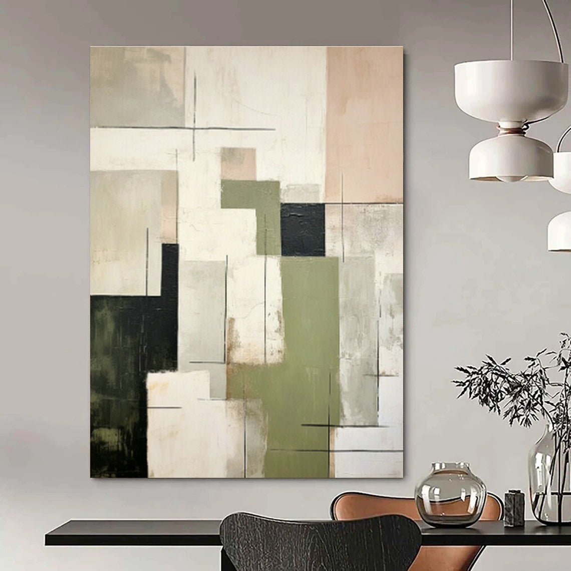 Oversized Abstract Hand - Painted Murals for Entryway Mudroom Lockers & Living Room Gaming Areas DLZ0599