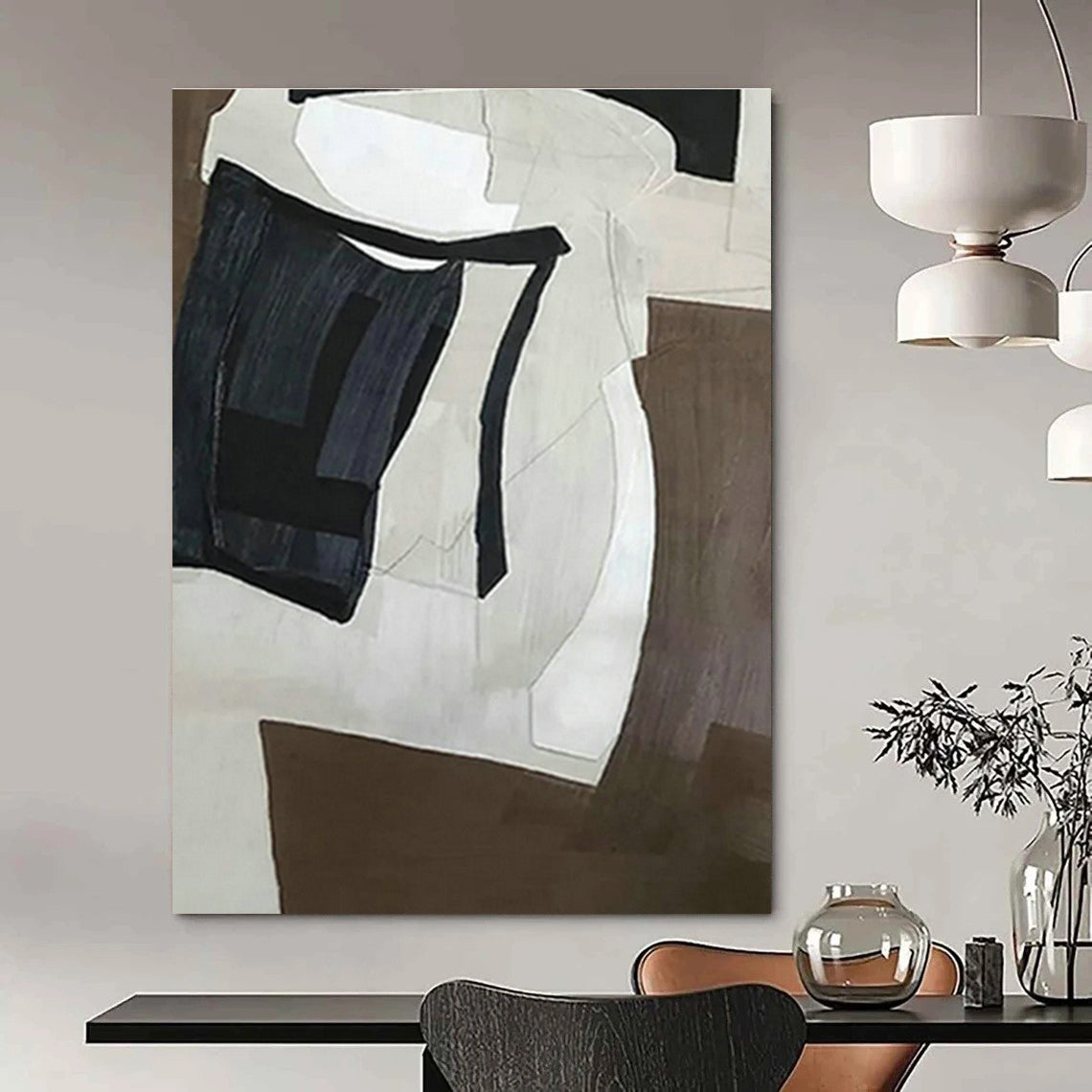 Custom Hand - Painted Abstract Art for Cottage Entryway Pet Feeding Station Backdrops & Office Break Room Microwave Cart Sides DLZ0879