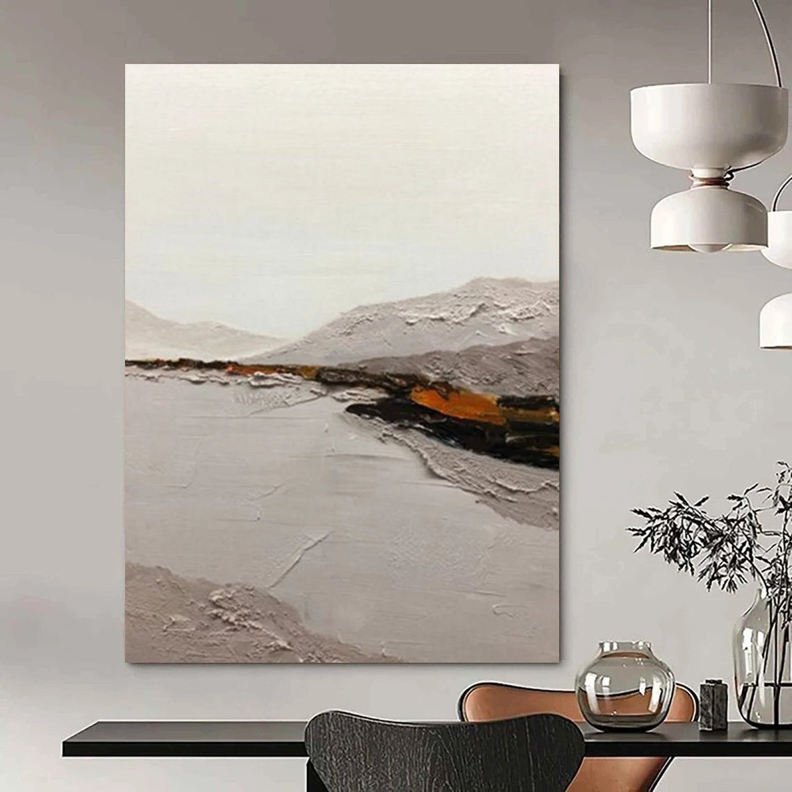 Minimalist Landscape Abstract Painting with Subtle Textures ADGE401