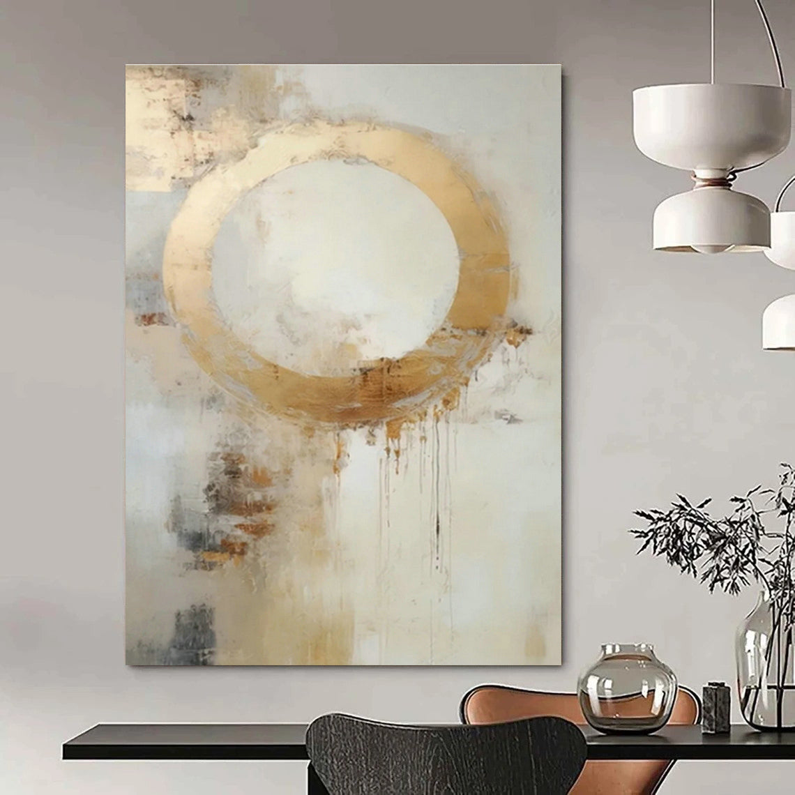 Oversized Abstract Hand - Painted Murals for Office Reception Area Reception Desk Keyboard Trays & Bedroom Alcove Window Sills DLZ0918