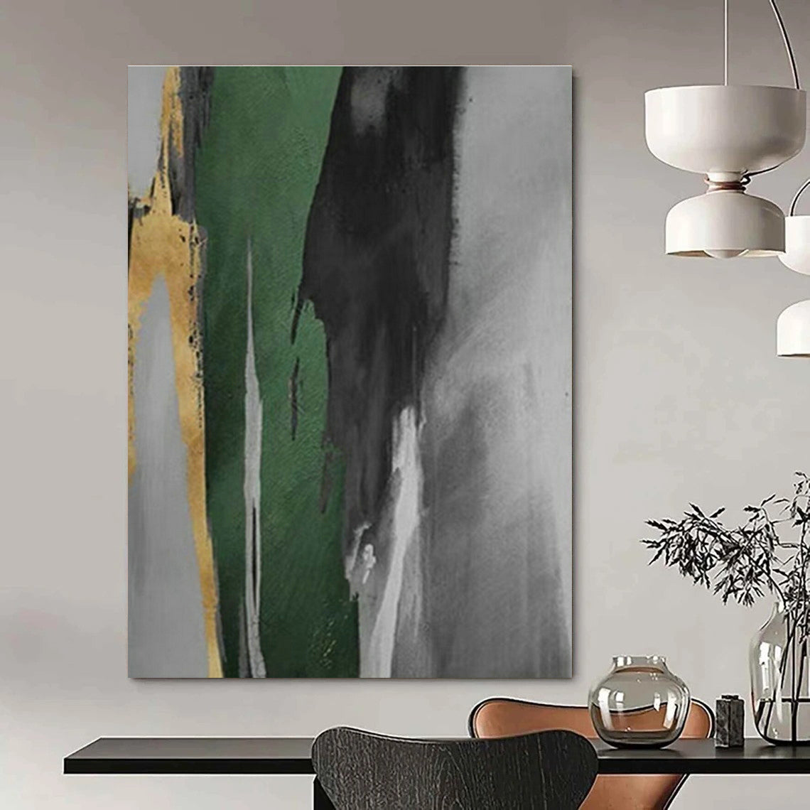 Oversized Hand - Painted Abstract Art for Living Room Open - Shelf Kitchenette Pot Lid Holders & Cottage Outdoor Shower Soap Dishes DLZ0939