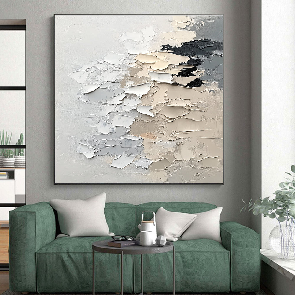 Neutral Textured Abstract Painting with Muted Tones GER607