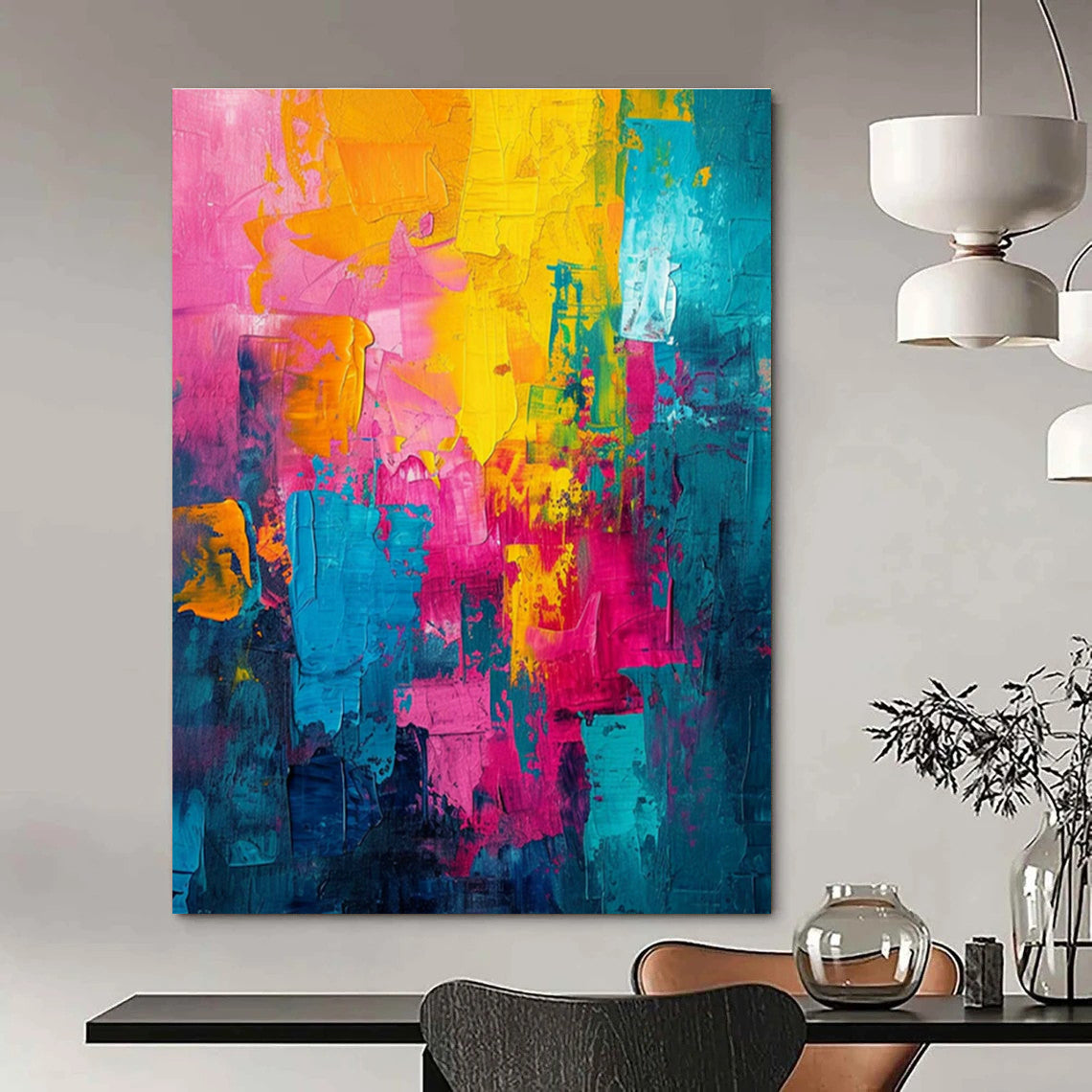 Extra-large Custom Handmade Abstract Wall Decor for Bedroom Walk-in Dressing Room Wall and Dining Room Sideboard Wall DLZ1911