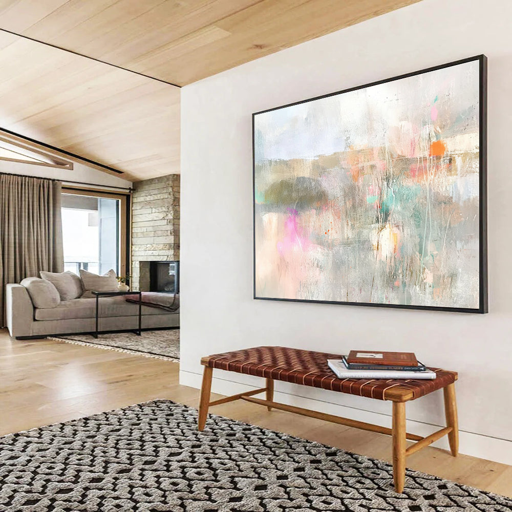 Soft Color Field Abstract Painting with Subtle Textures DYP468