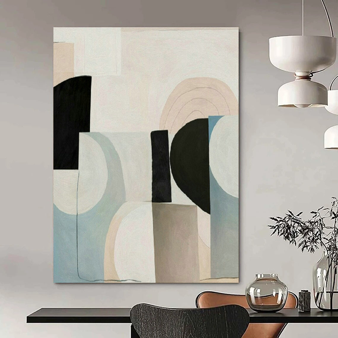 Large Hand-Painted Abstract Art for Cottage Bedroom and Entryway DLZ1517