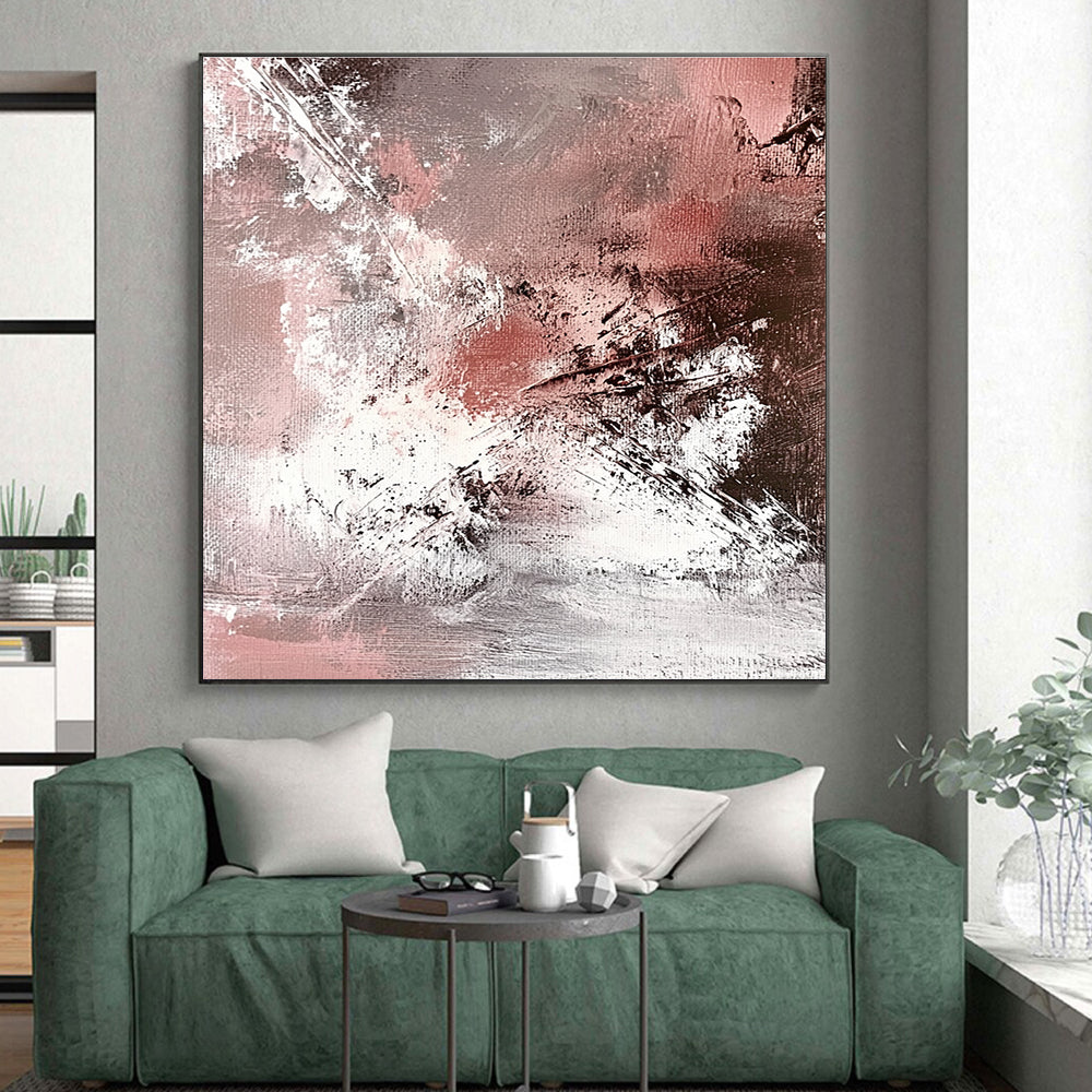 Red and Gray Abstract Painting with Dynamic Textures GER540