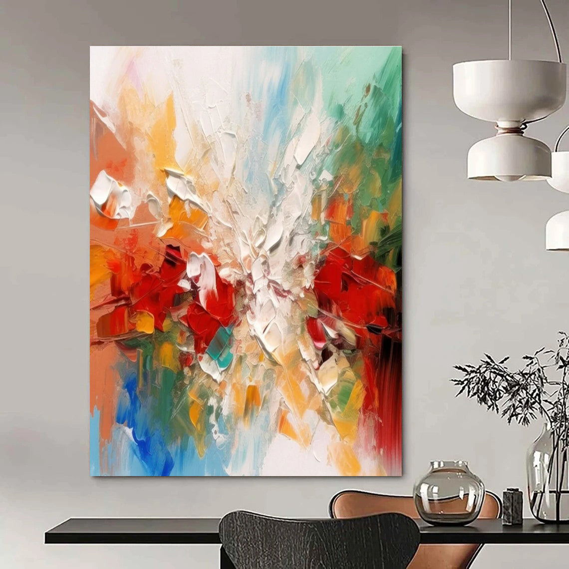 Colorful Explosion Abstract Painting with Bold Textures ADGE079