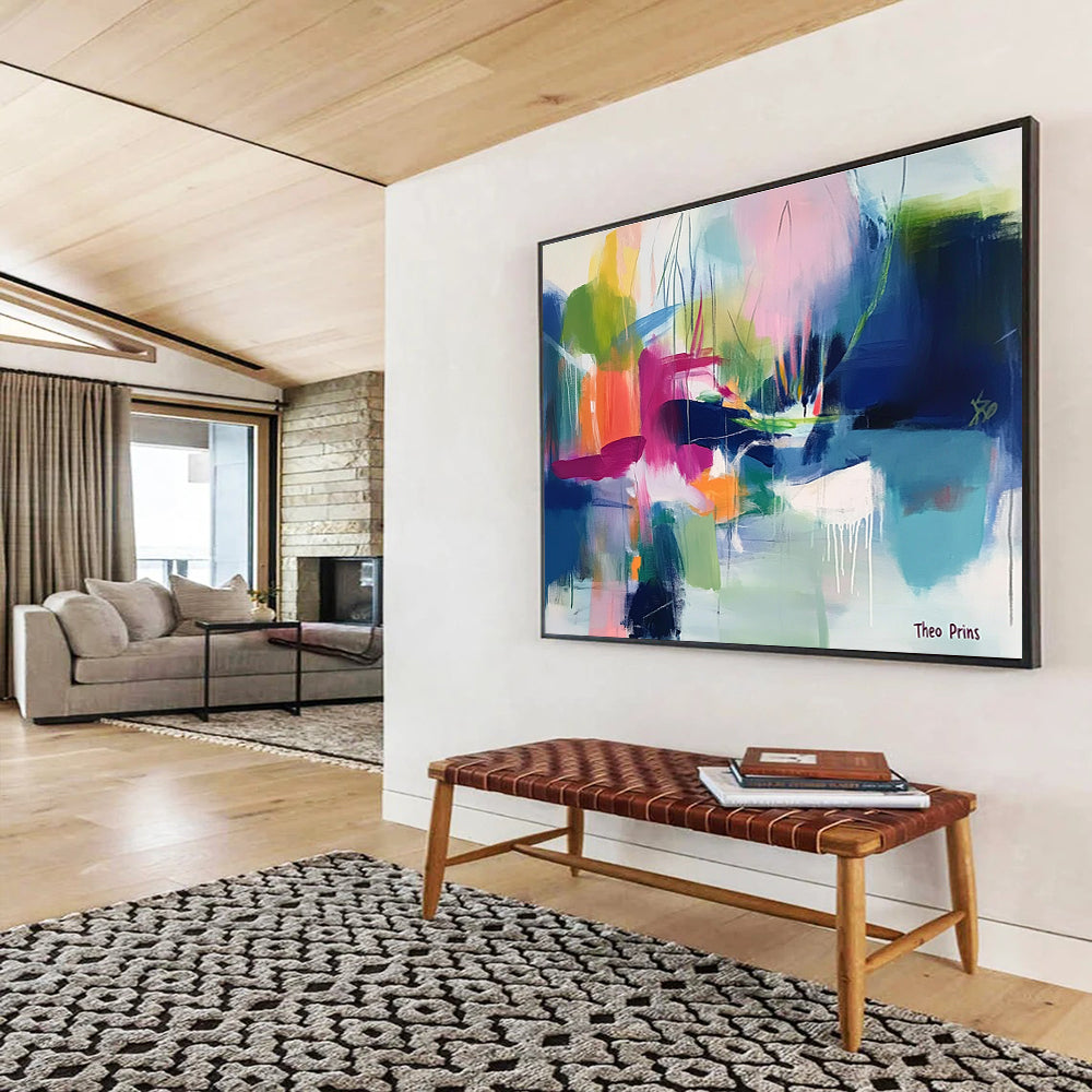 Colorful Abstract Landscape Painting with Vibrant Hues DYP530