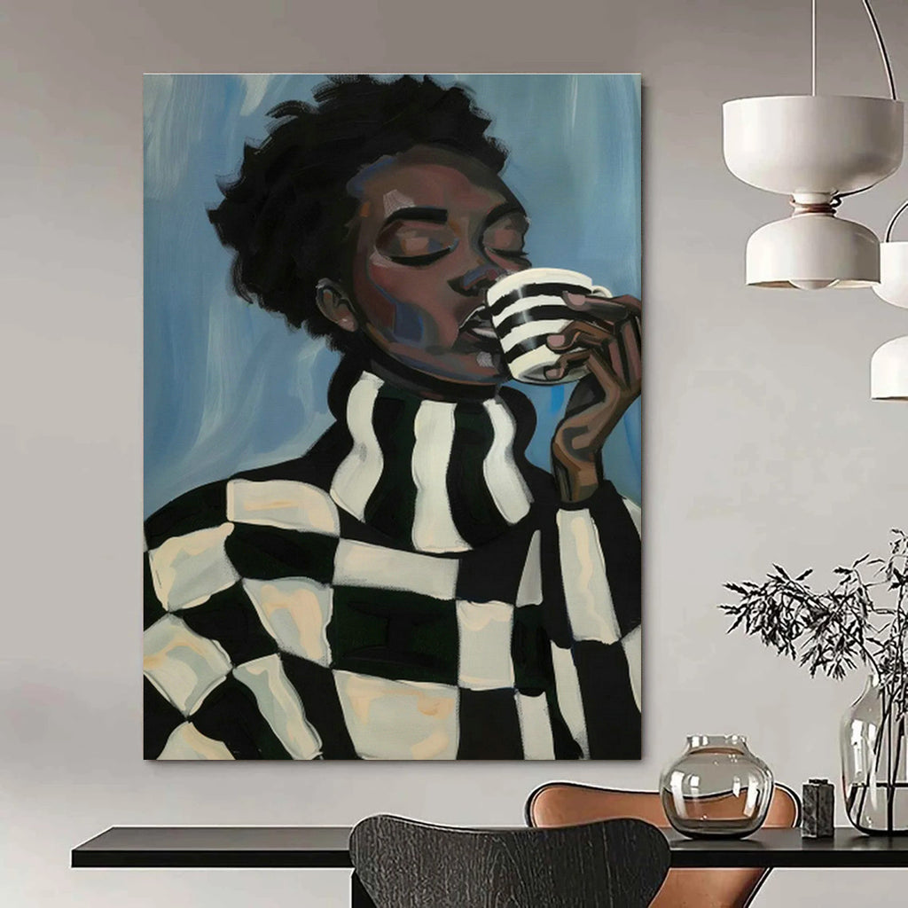 Oversized Abstract Hand - Painted Canvases for Dining Room Wine Racks & Office File Cabinets DLZ0701