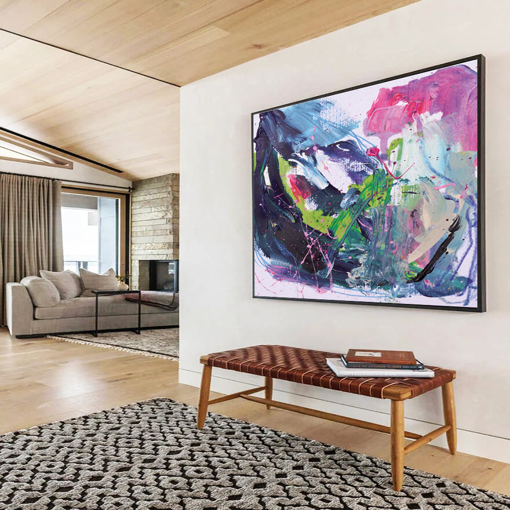 Colorful Expressive Abstract Painting with Bold Brushstrokes THY131