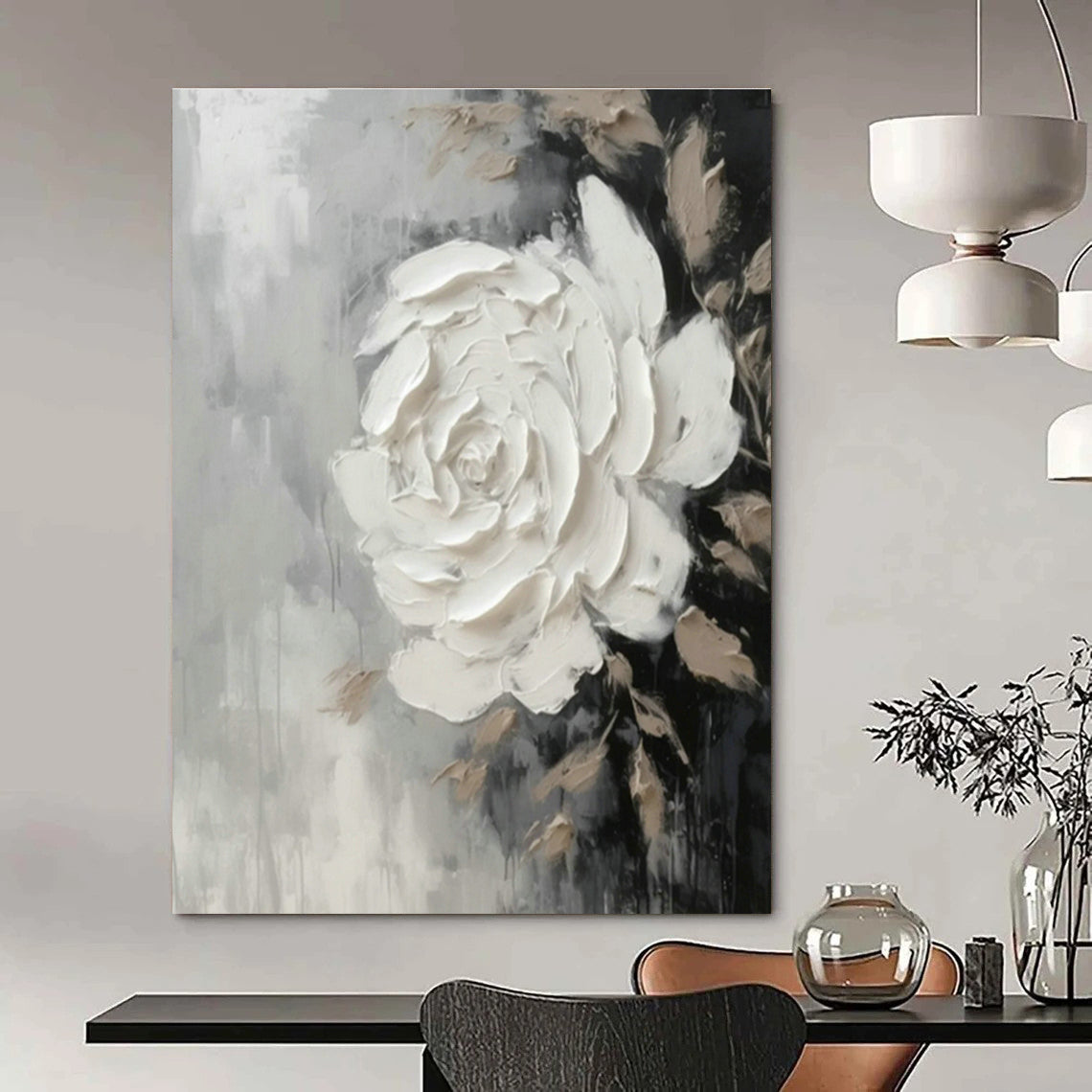 Oversized Hand - Painted Abstract Canvases for Bedroom Walk - in Closet Drawer Fronts & Dining Room China Cabinets DLZ0897
