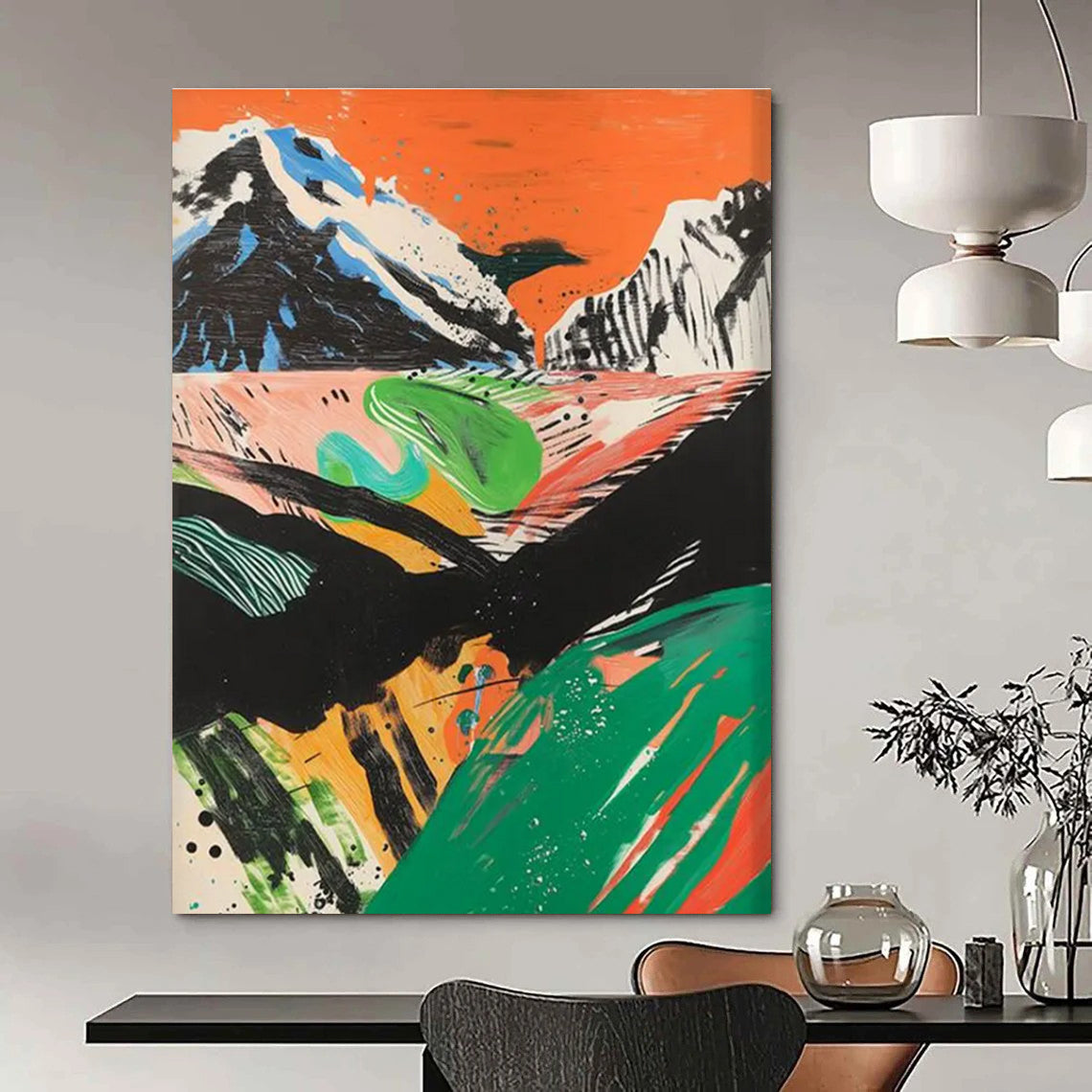 Colorful Abstract Mountain Landscape Painting ADGE092