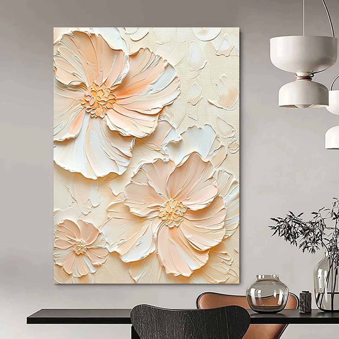 Customizable Handcrafted Abstract Wall Mural for Cottage Dining Room & Entryway DLZ1396
