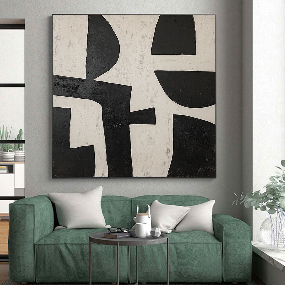 Minimalist Black and White Geometric Abstract Art GER238