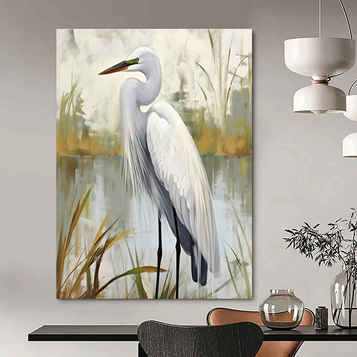 Original Hand-Painted Abstract Canvas for Entryway and Cottage Office DLZ1540