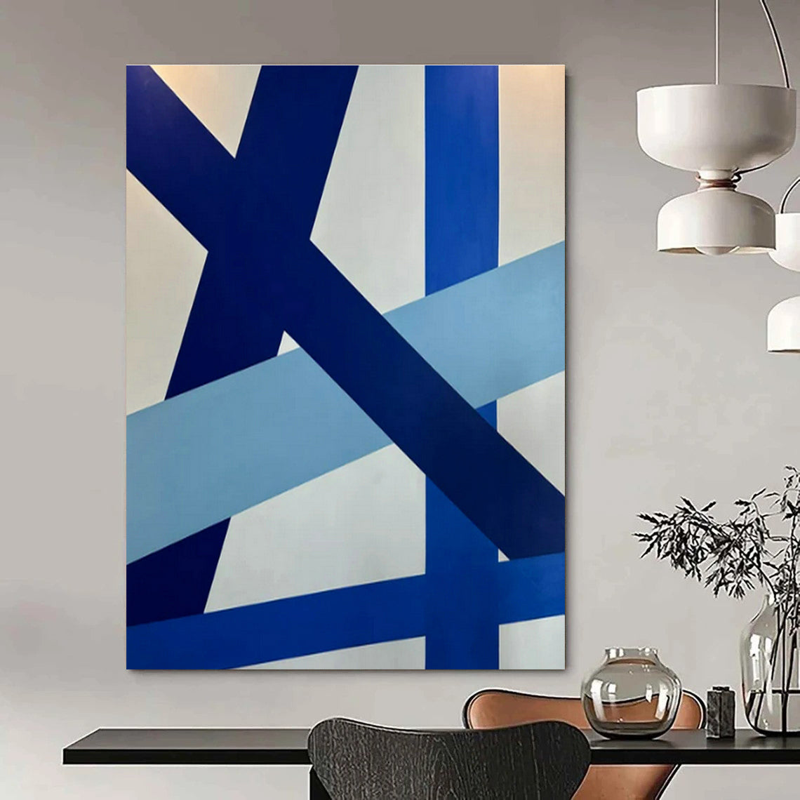 Large Customizable Hand-Painted Abstract Canvas for Bedroom Walk-in Dressing Area and Living Room Window Seat Alcove DLZ1892