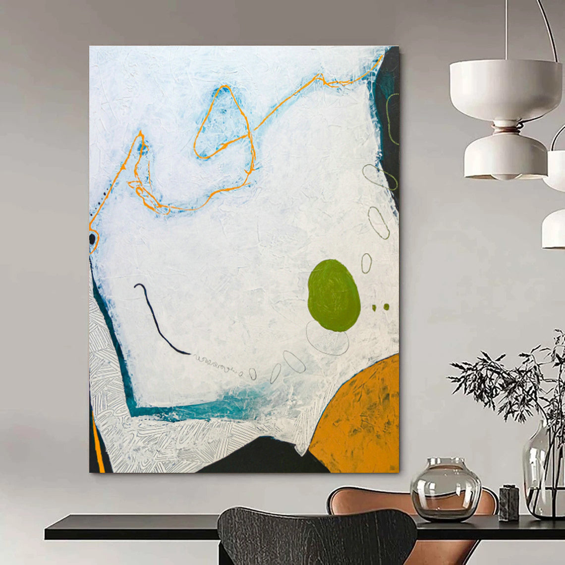 Massively Oversized Custom - Made Abstract Canvas for Office & Dining Room DLZ1114