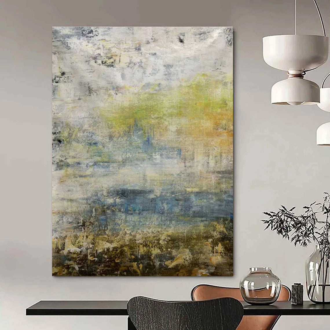 Extra - Vast Hand - Painted Abstract Canvases for Hallway & Dining Room DLZ0551