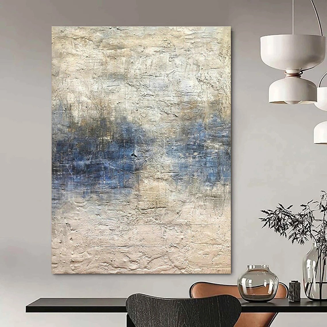 Oversized Custom Handmade Abstract Wall Art for Office Break Room and Dining Room Breakfast Nook DLZ1862