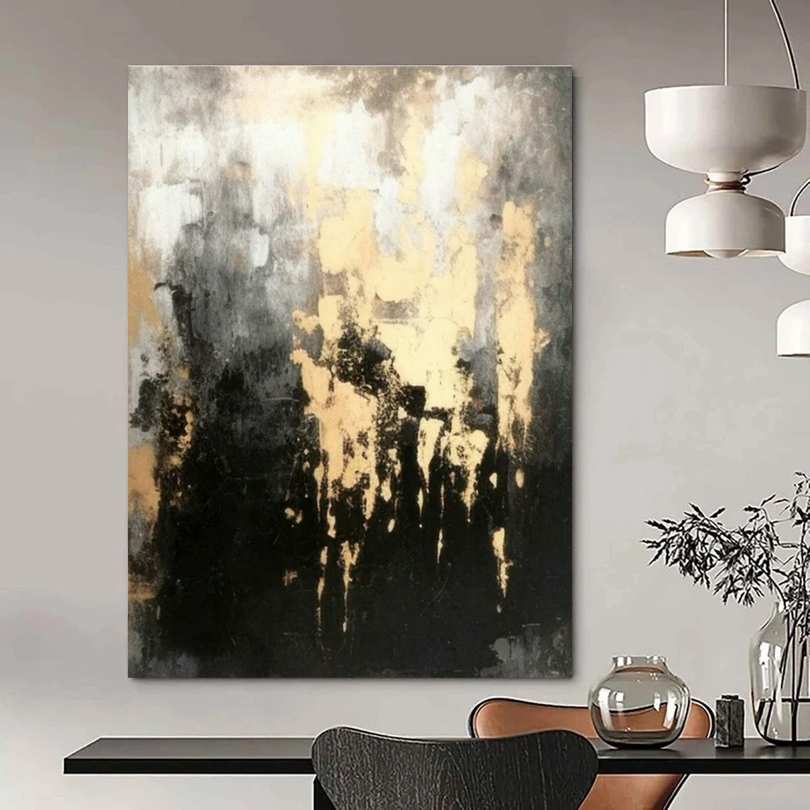 Custom Hand-Painted Abstract Wall Art for Cottage Bedroom Pillowcase Storage Basket Wall & Living Room Coffee Table Magazine Holder Wall DLZ1804