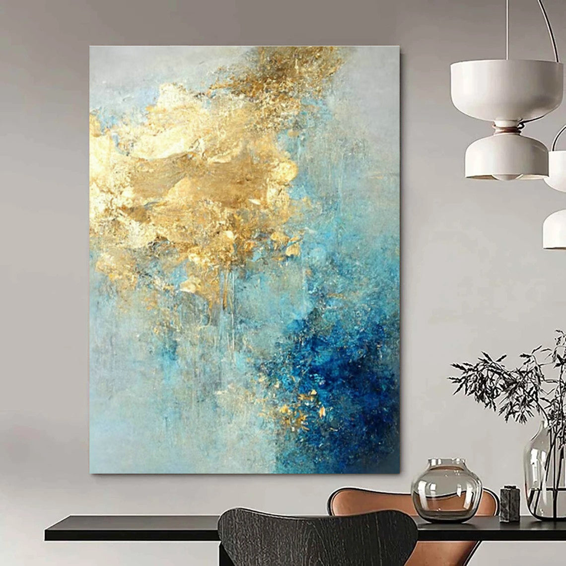 Extra-large Custom Handmade Abstract Painting for Entryway Coat Check Wall and Hallway Display Shelf Wall DLZ1922
