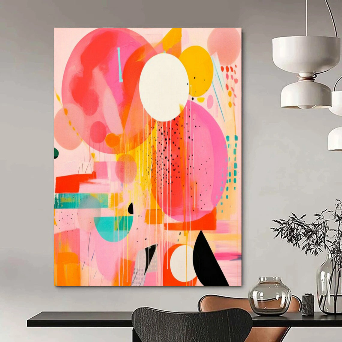 Immense Made-to-Measure Hand Painted Abstract Art for Office & Dining Room DLZ2090