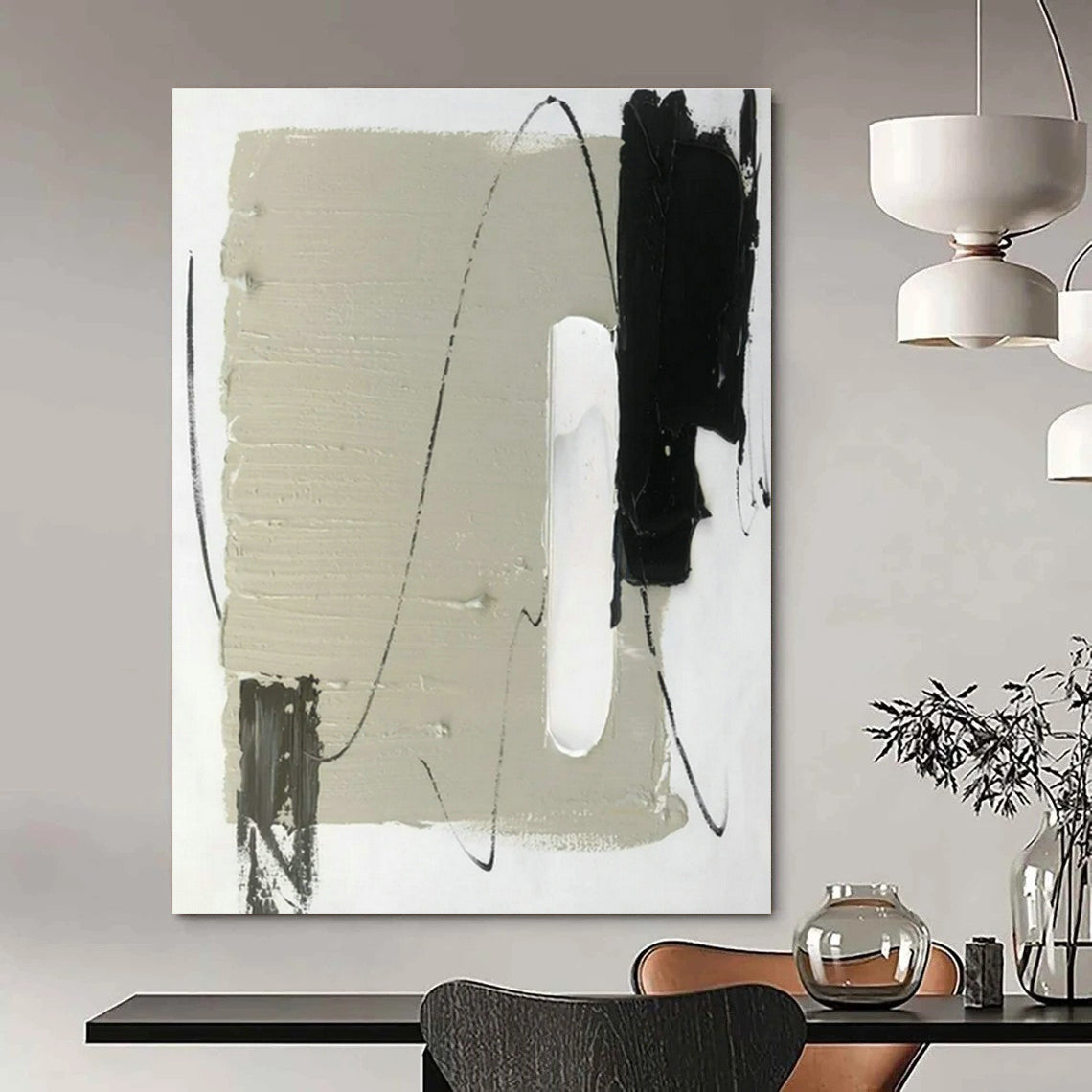 Large Custom Handmade Abstract Canvas for Cottage Bedroom Balcony Wall and Living Room Patio Door Surround DLZ1682