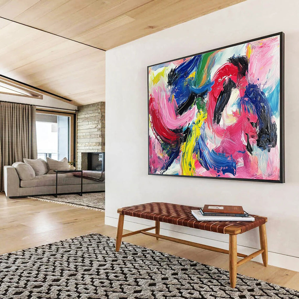 Colorful Expressive Abstract Painting with Bold Brushstrokes DYP326