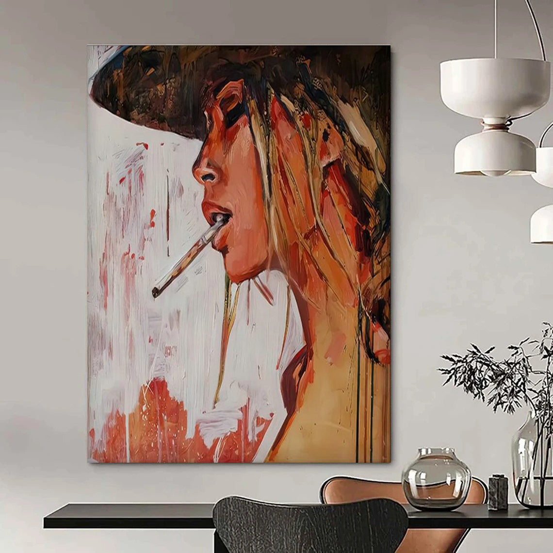 Hand-Painted Abstract Artwork for Dining Room & Cottage Entryway DLZ2342