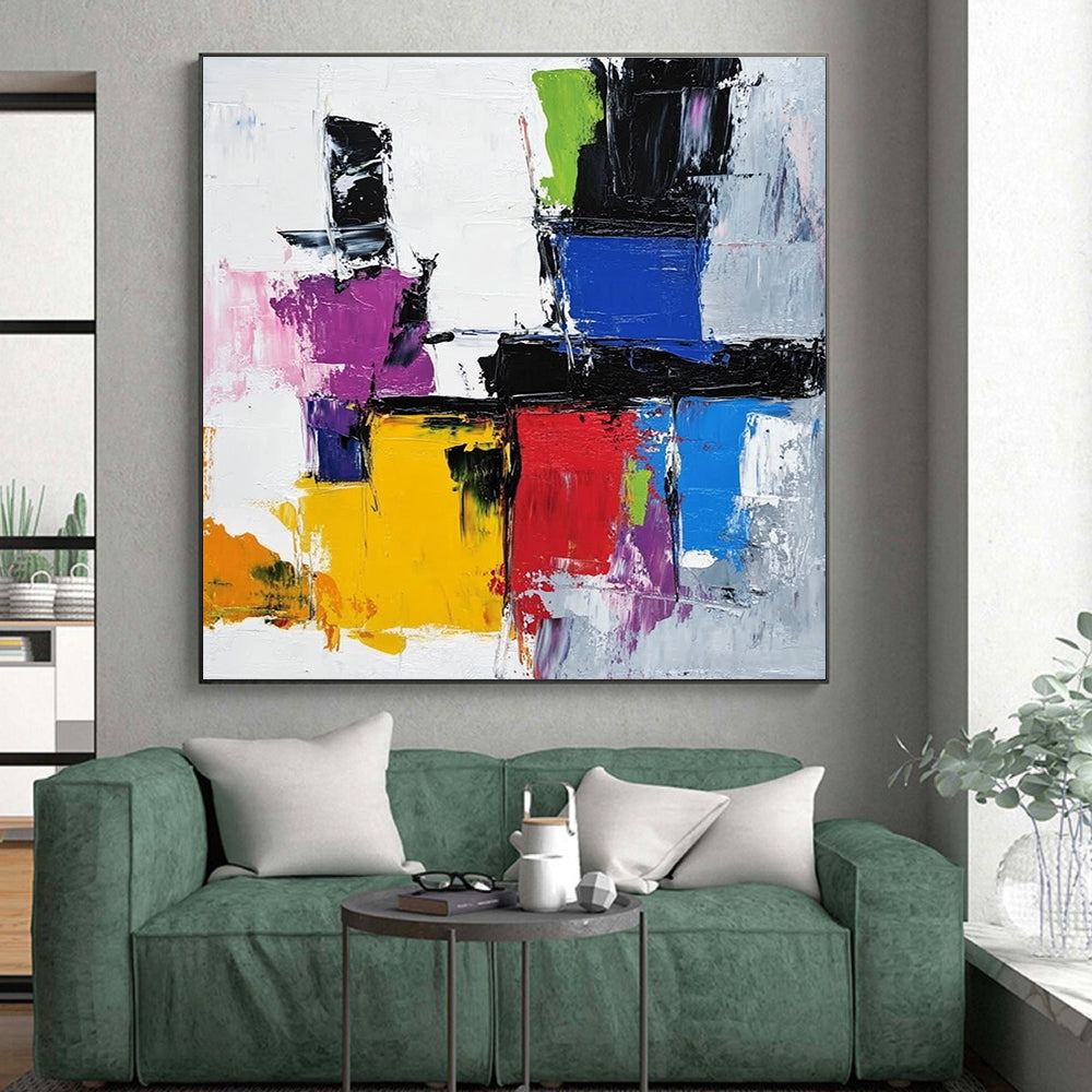 Colorful Geometric Abstract Painting with Dynamic Lines GER627