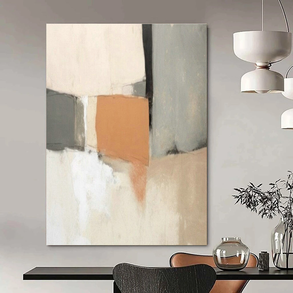 Extra-large Custom Hand-Painted Abstract Canvas for Dining Room Server Hutch Wall and Entryway Glove Storage Niche DLZ1937