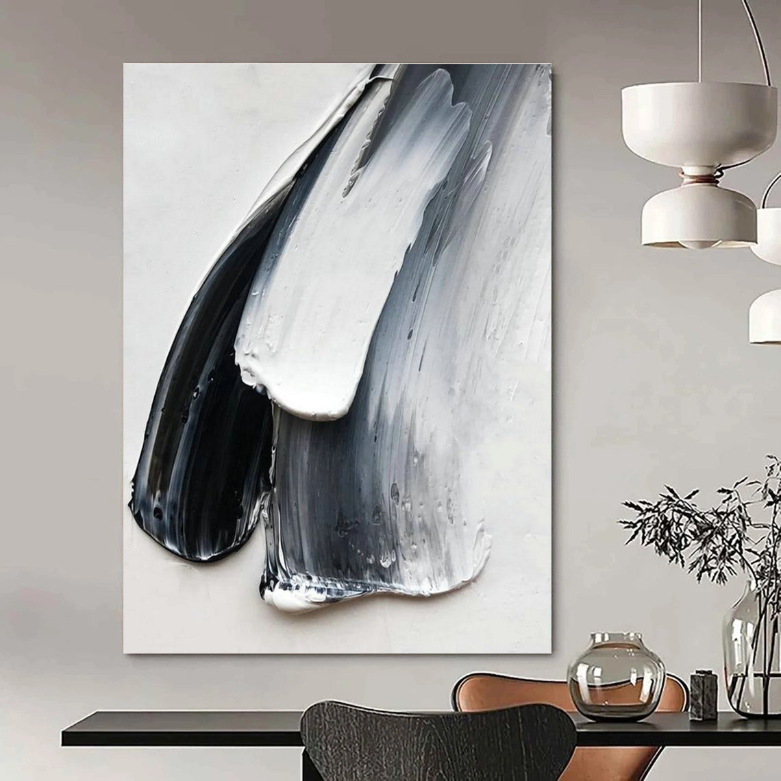 Hand-Painted Abstract Gemstone for Cottage Bedroom & Hallway Niche DLZ2376