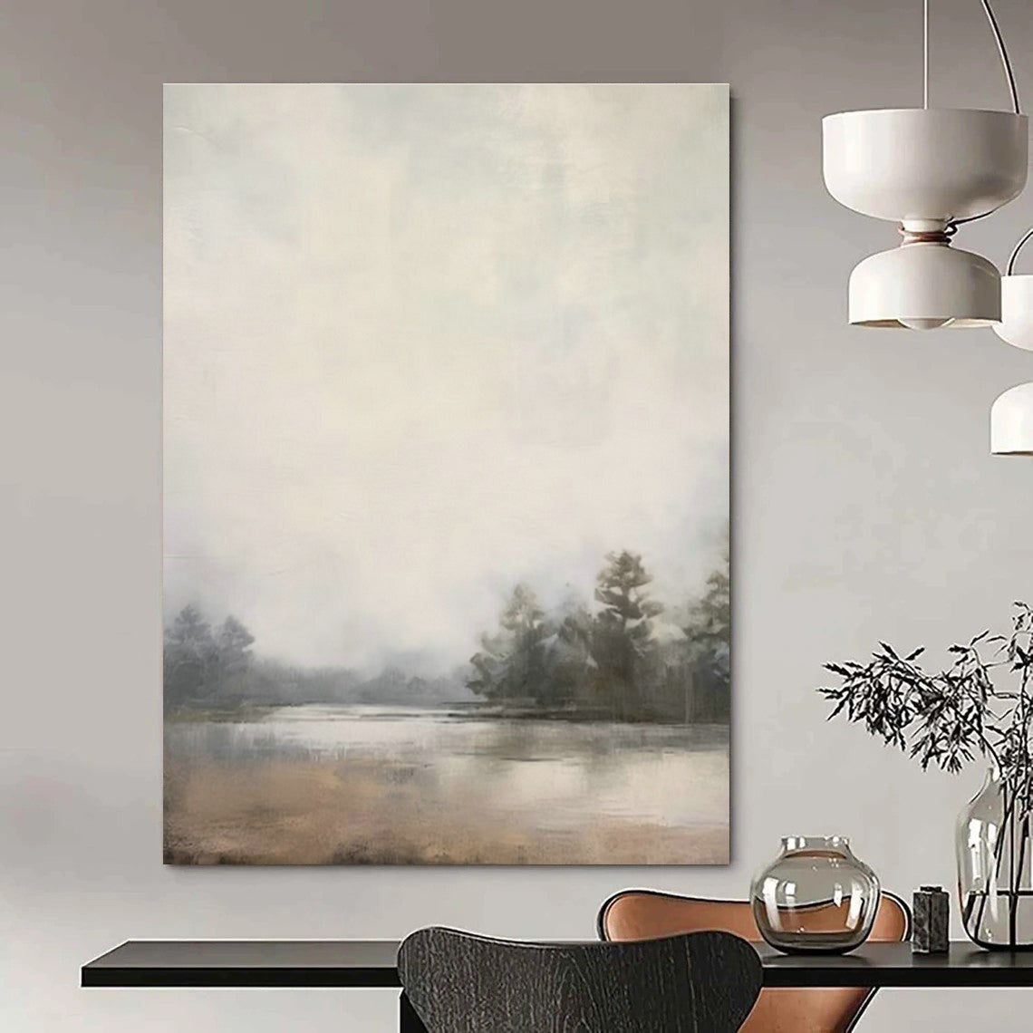 Massive Custom Hand - Painted Abstract Murals for Living Room Entertainment Center Shelves & Cottage Outdoor Grill Stations DLZ0720