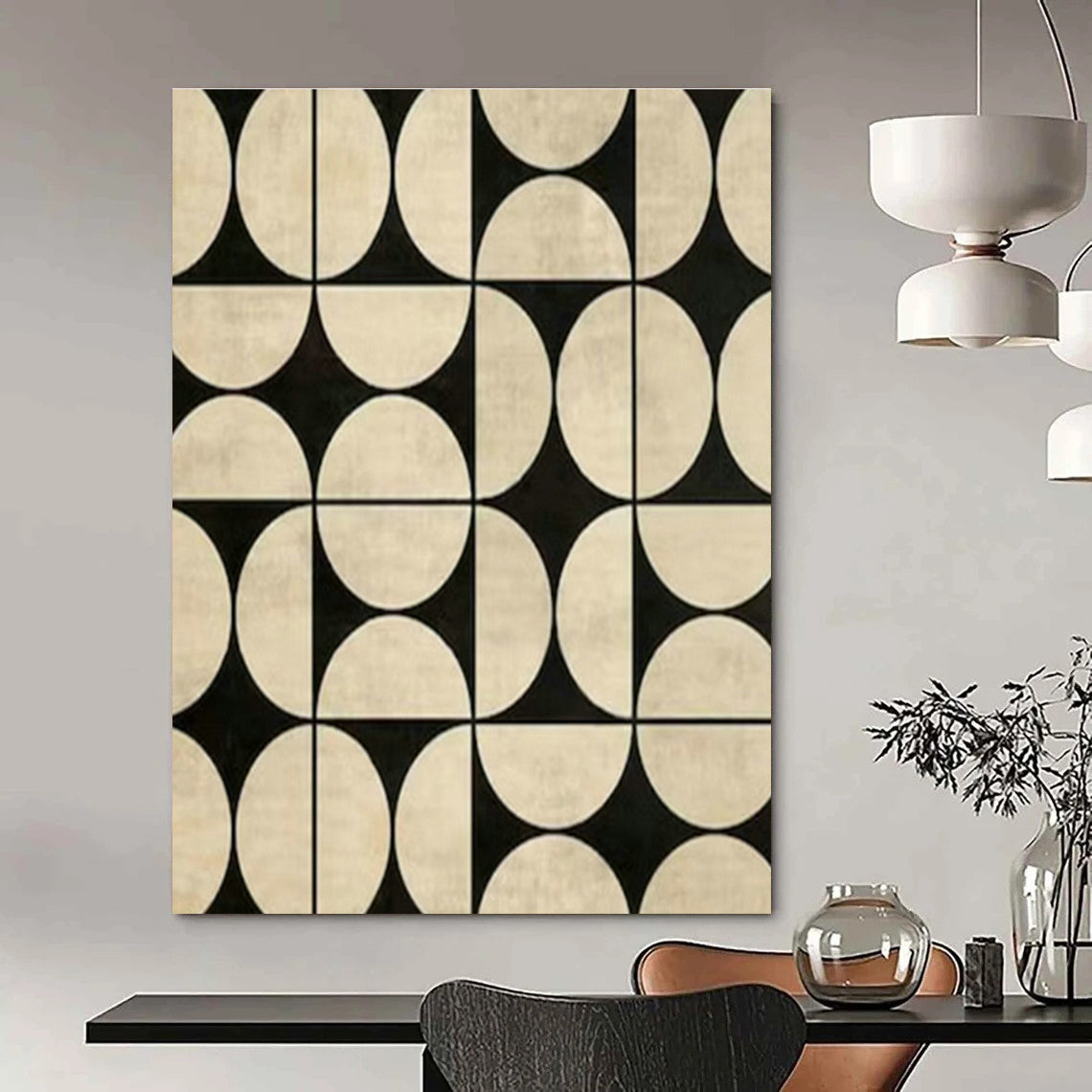 Oversized Custom Handmade Abstract Painting for Bedroom Wardrobe Interior Wall and Hallway Linen Closet Shelving Wall DLZ1984