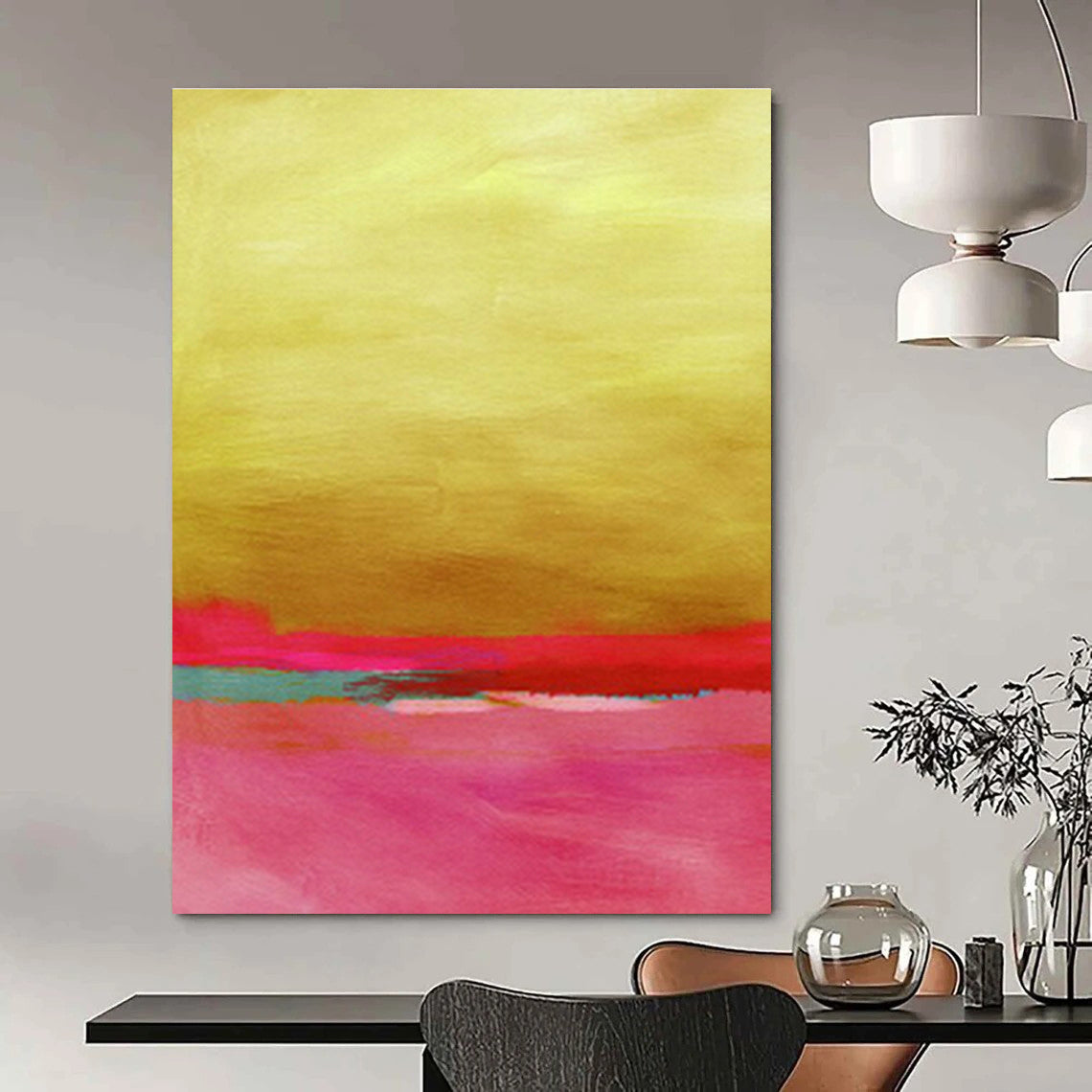 Hand - Painted Custom Abstract Murals for Cottage Hallway Staircases & Bedroom Walk - in Showers DLZ0676