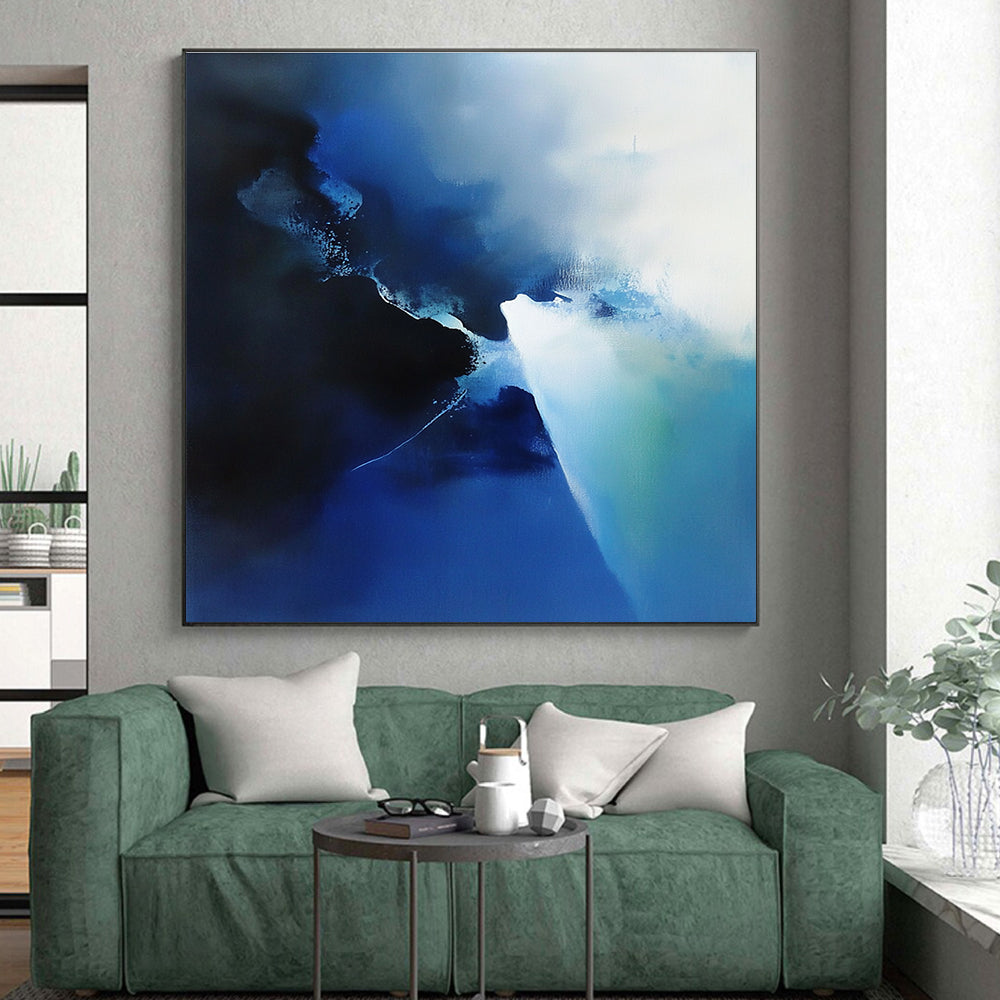 Blue Mist - like Abstract Painting with Subtle Gradients GER401
