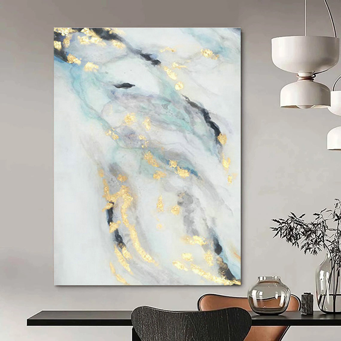 Massive Abstract Hand - Painted Art for Bedroom Walk - in Closets & Cottage Hallway Benches DLZ0666