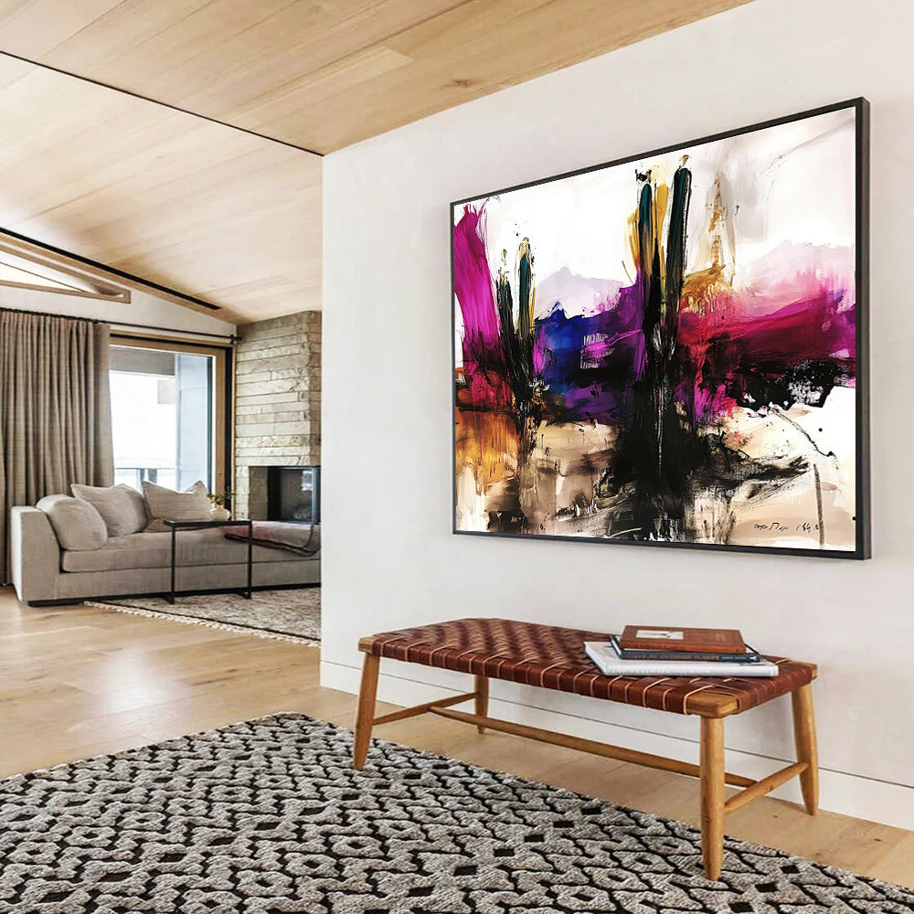 Colorful Landscape Abstract Painting with Expressive Brushstrokes DYP207
