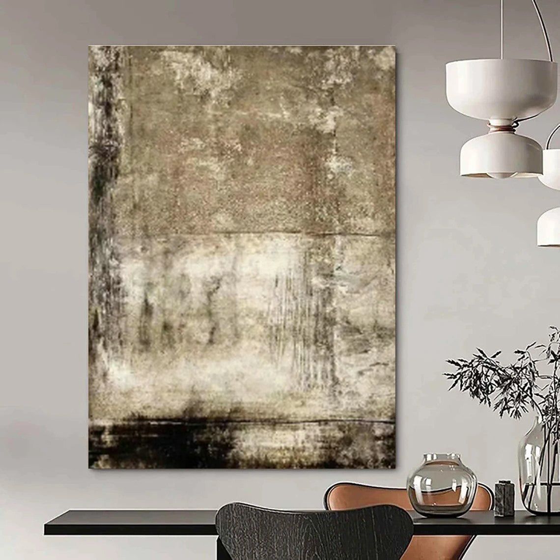 Hand - Painted Abstract Art for Dining Room Bay Window Seat Cushions & Entryway Console Table Drawer Inserts DLZ0875