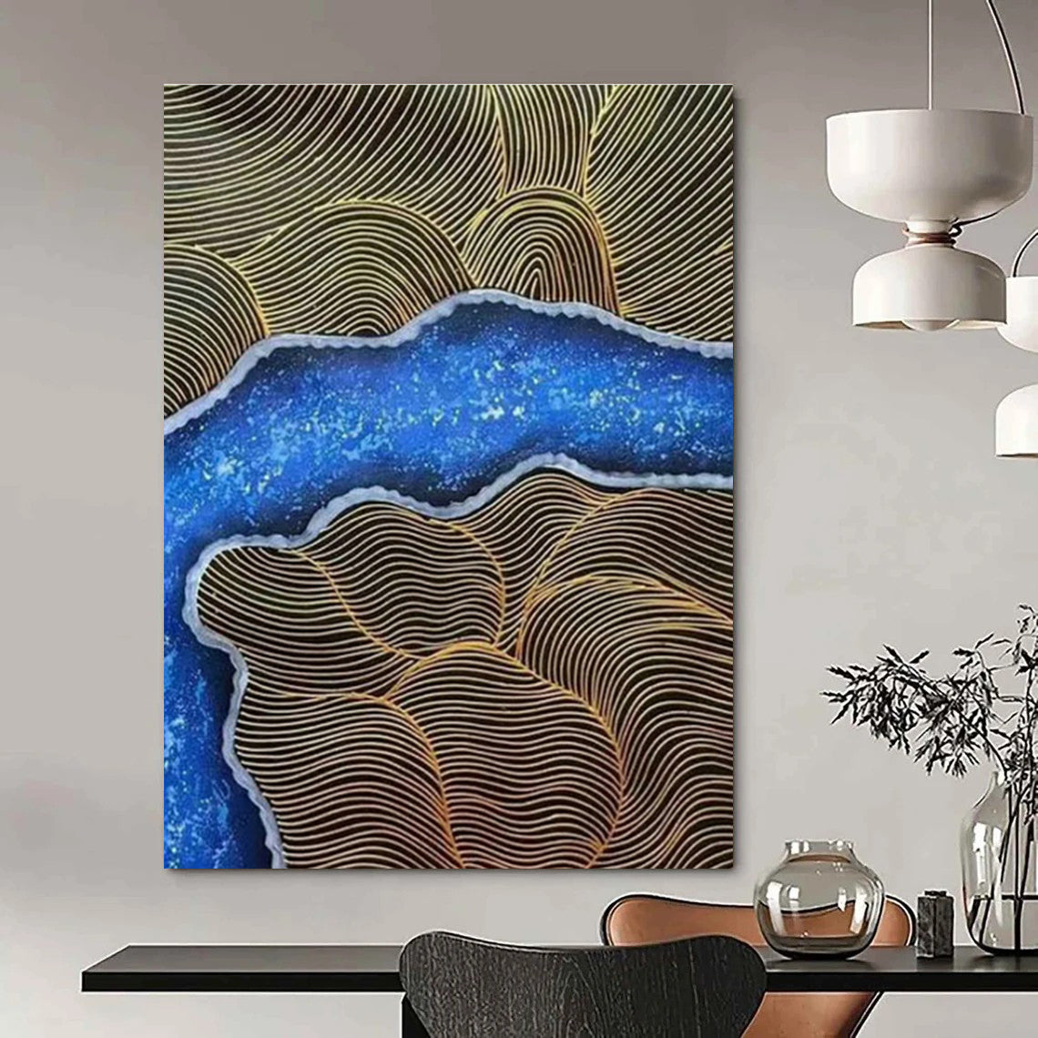 Oversized Handcrafted Abstract Painting for Bedroom & Office DLZ1352