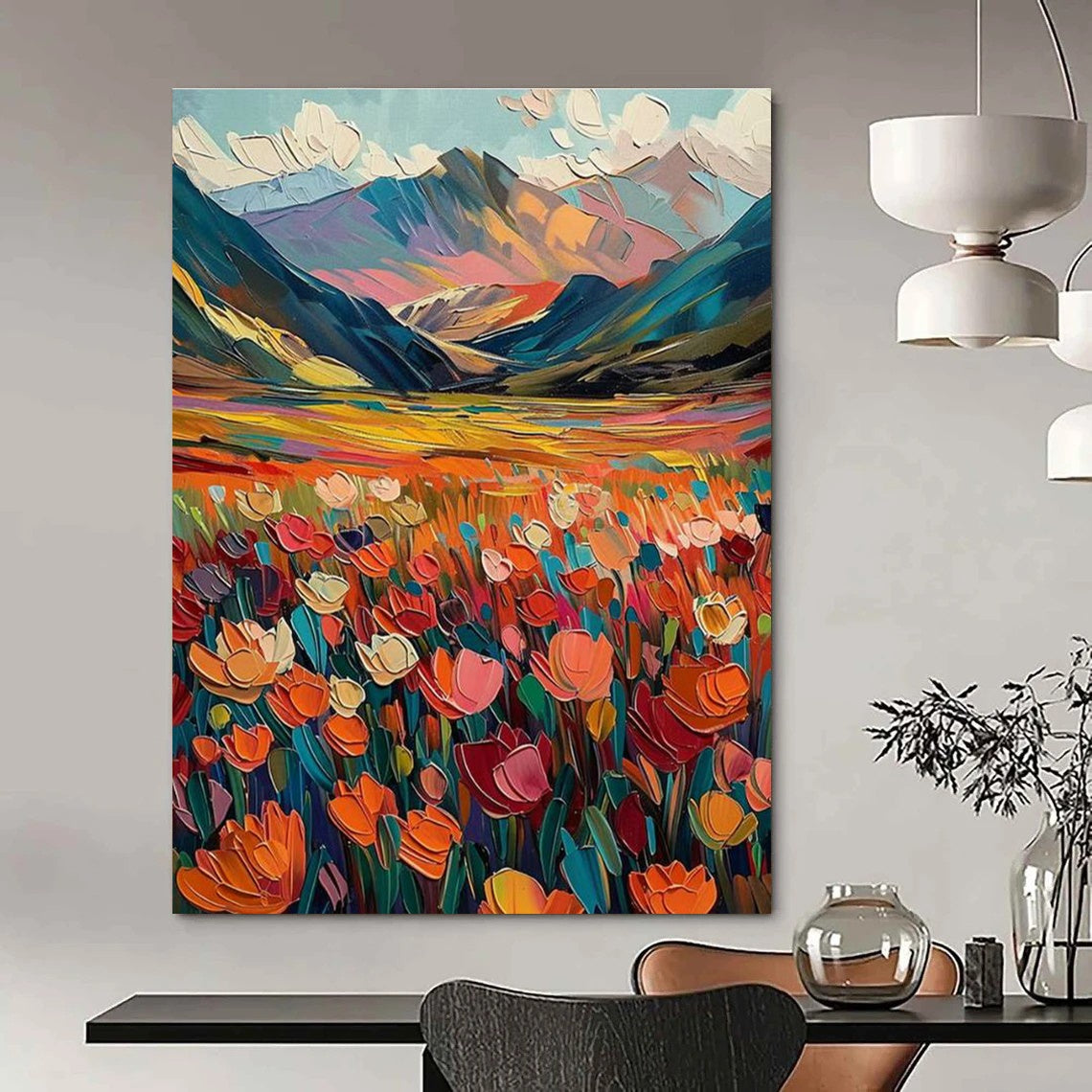 Large Hand-Painted Abstract Artwork for Dining Room & Entryway DLZ2297