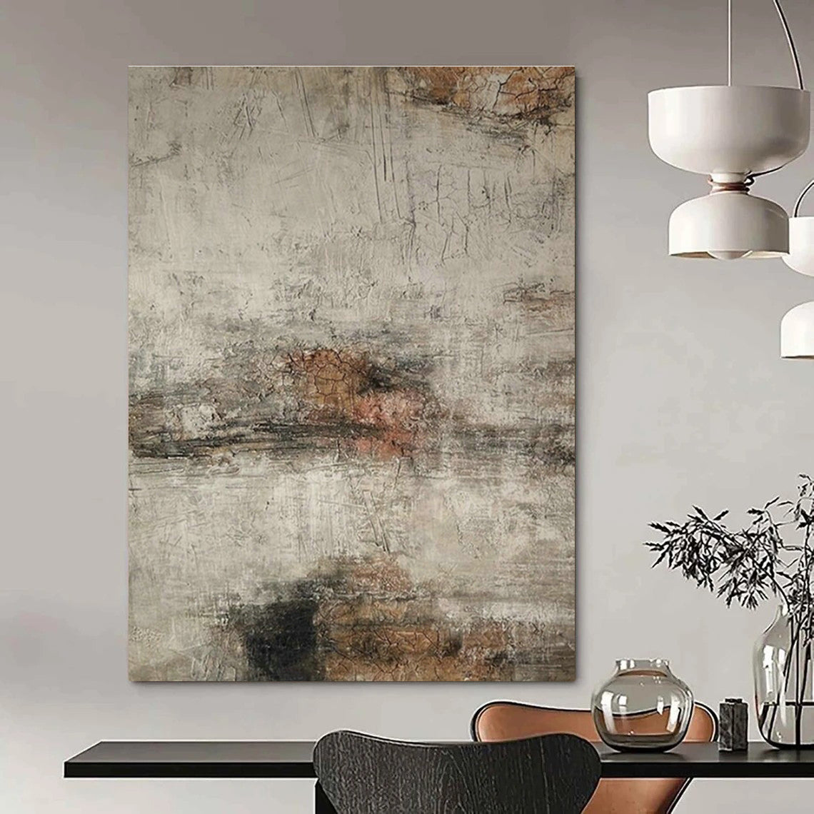 Extra-large Custom Handmade Abstract Painting for Entryway Foyer and Hallway Staircase Landing DLZ1864