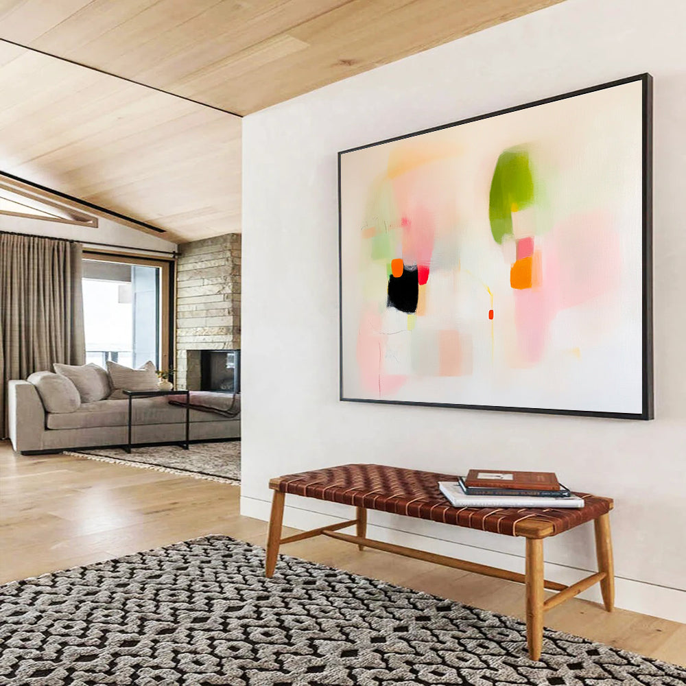 Delicate Abstract Forms Painting with Soft Colors DYP537